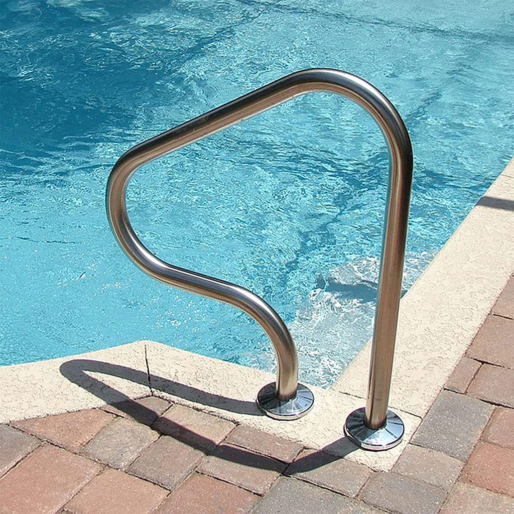 Wiliharui Corrimano per Piscina in Acciaio Inox 304, Argento