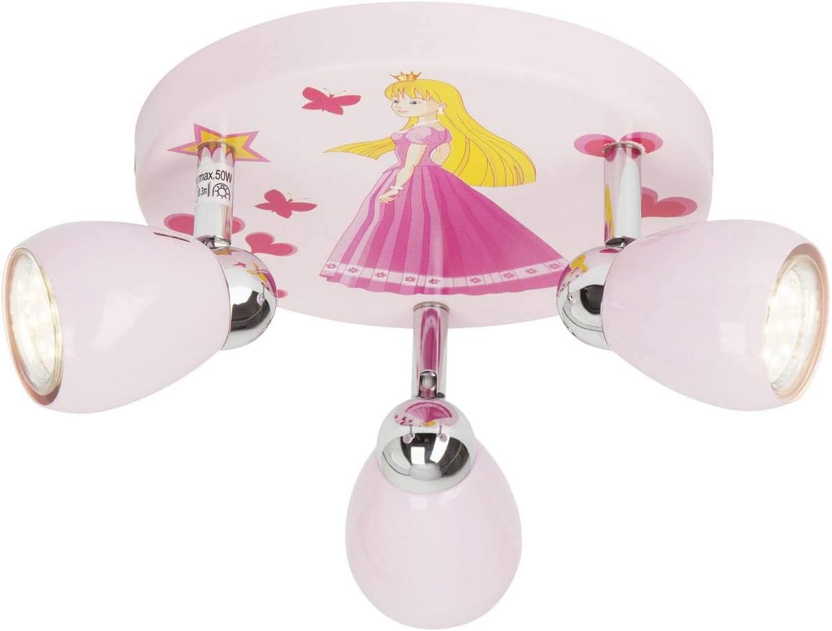 Brilliant Lampada Princess LED Spot Roundel 3 Luci, Rosa - immagine 1