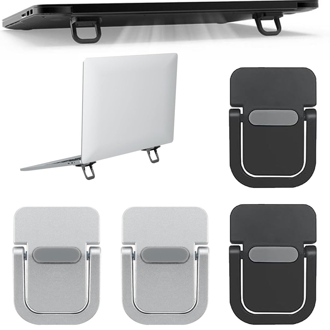 4 Alzatine Portatili Autoadesive per Tastiera/Laptop