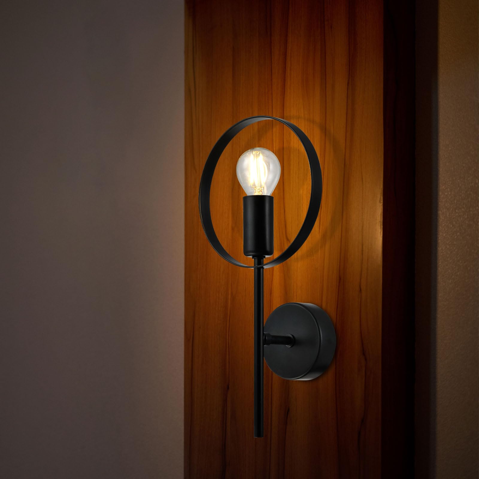Lqwell® Lampada da Parete E14 1 Fiamma, Nero Opaco