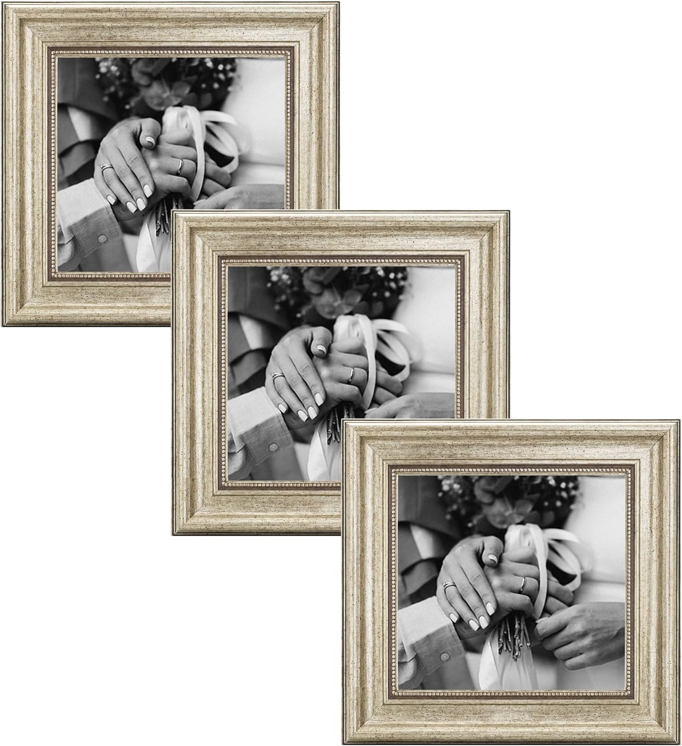 Cabbel Cornice portafoto 20x20 cm argento - Set da 3