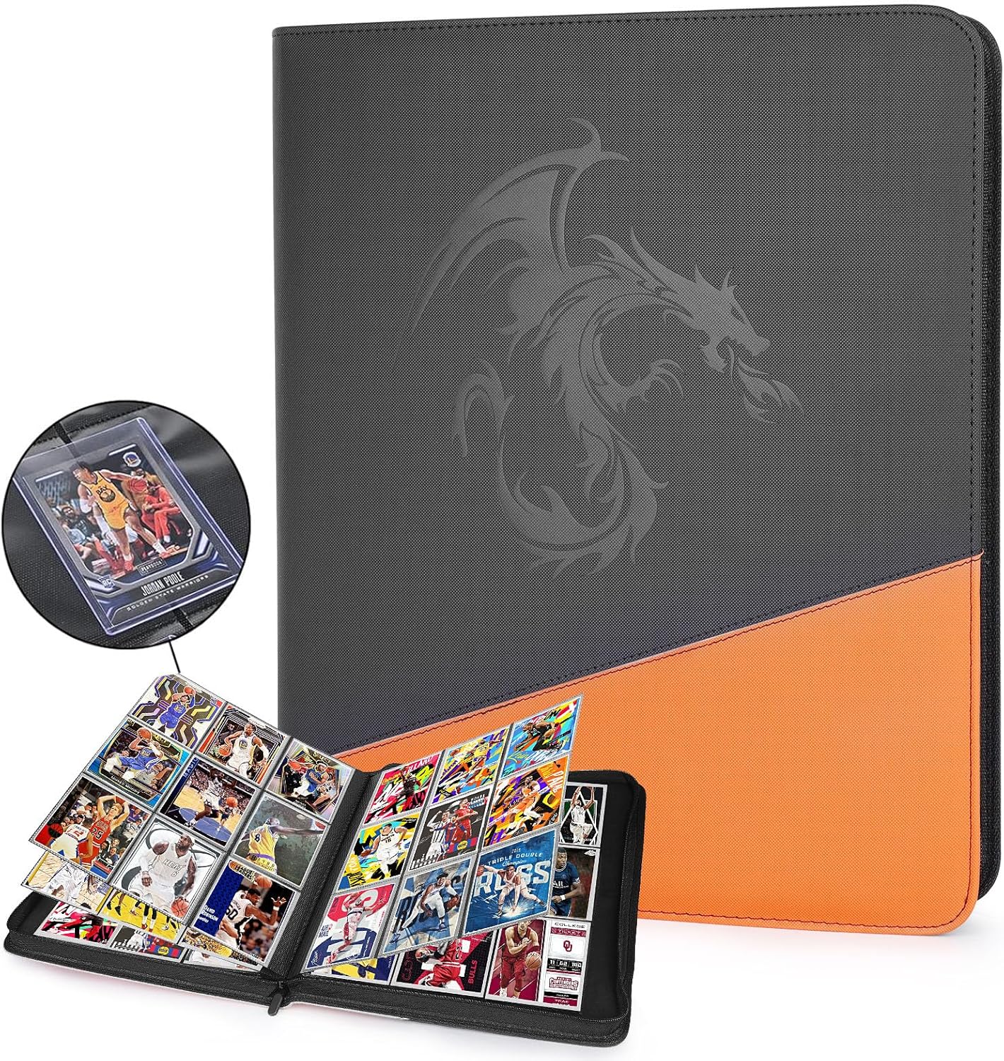 Raccoglitore 9 Tasche per Carte Collezionabili, Arancione