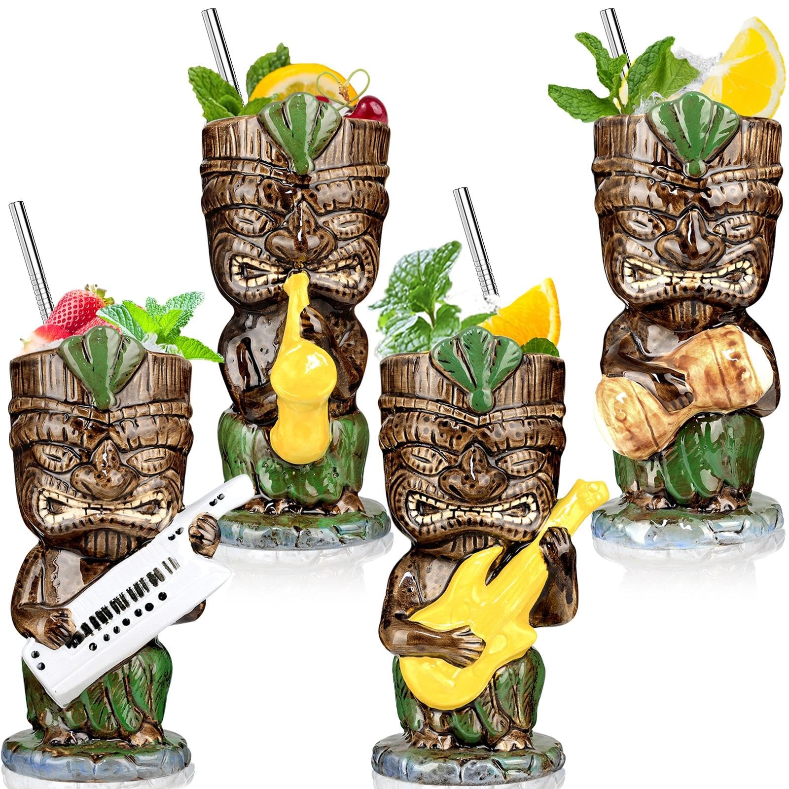 [Set regalo] Tiki Bicchieri Tazze per Cocktail - Set 4