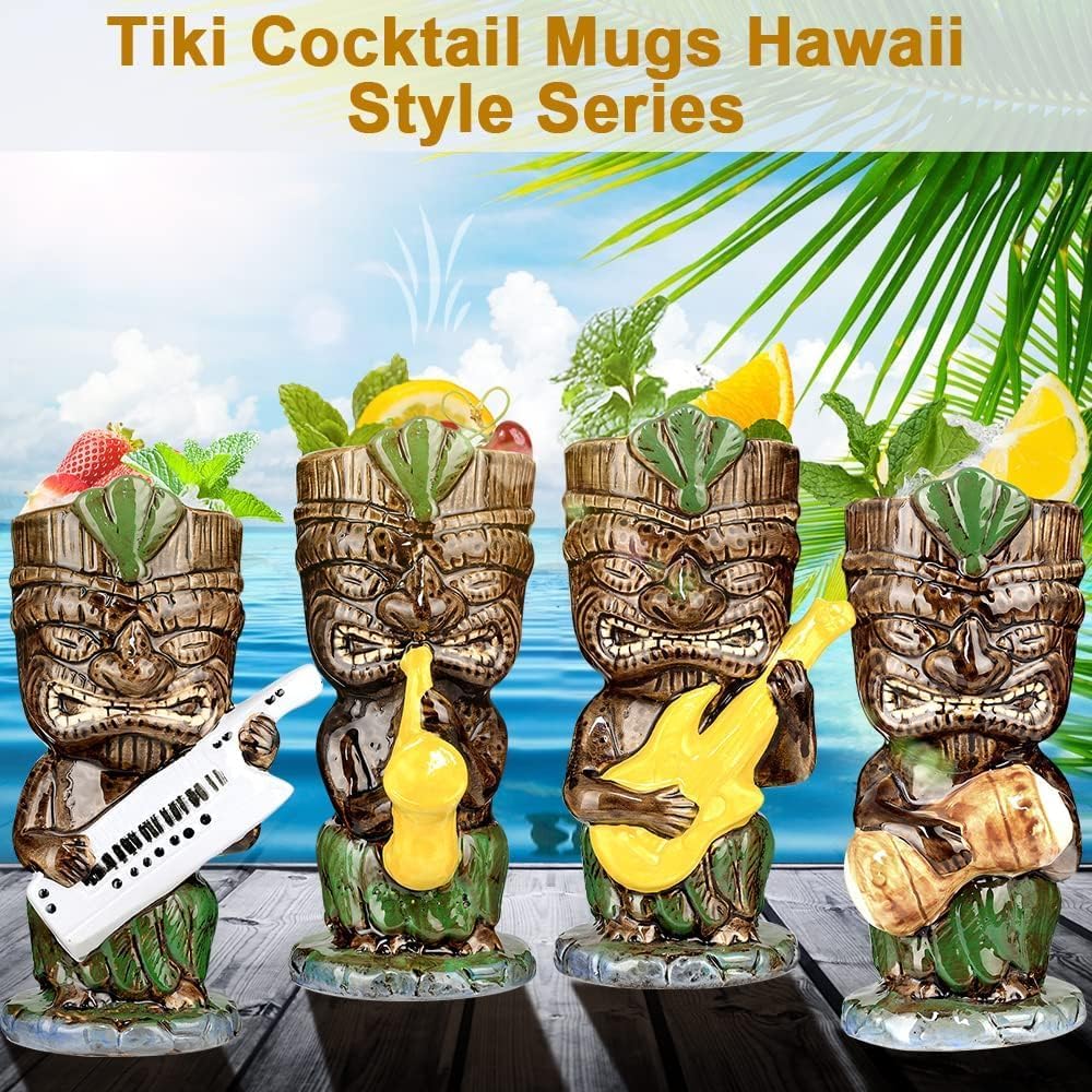 [Set regalo] Tiki Bicchieri Tazze per Cocktail - Set 4 - immagine 3