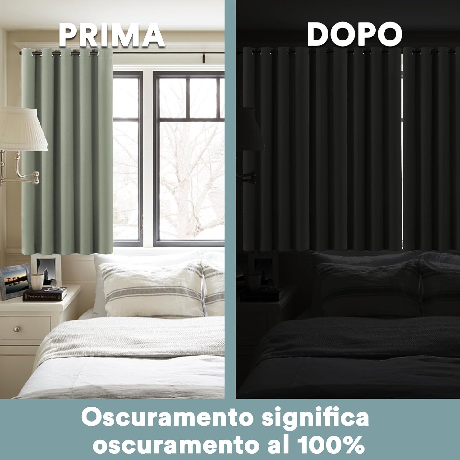 Bellahills Tende Oscuranti con Anelli 2 Pezzi L140xH145 cm - immagine 3