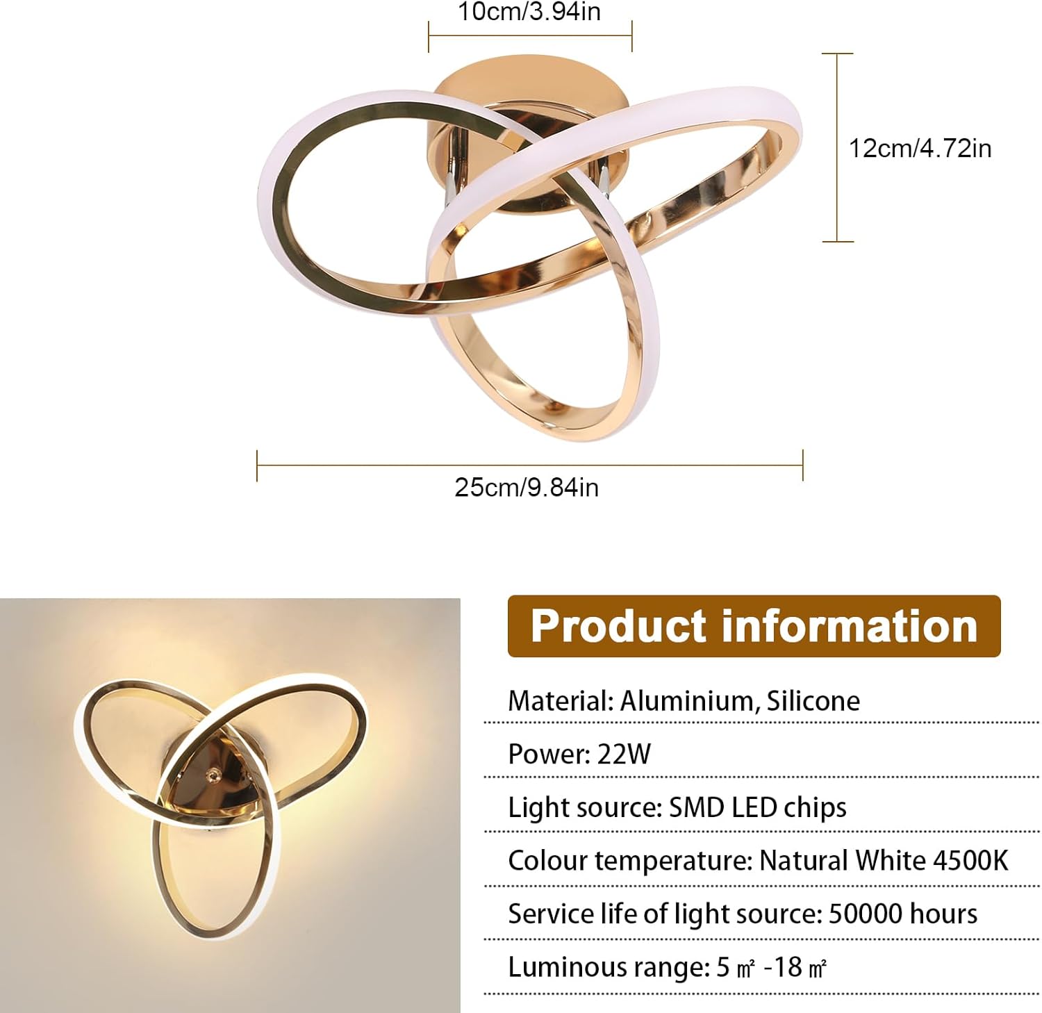 Delipop Plafoniera LED Soffitto Moderna 22W 2500 LM - immagine 4