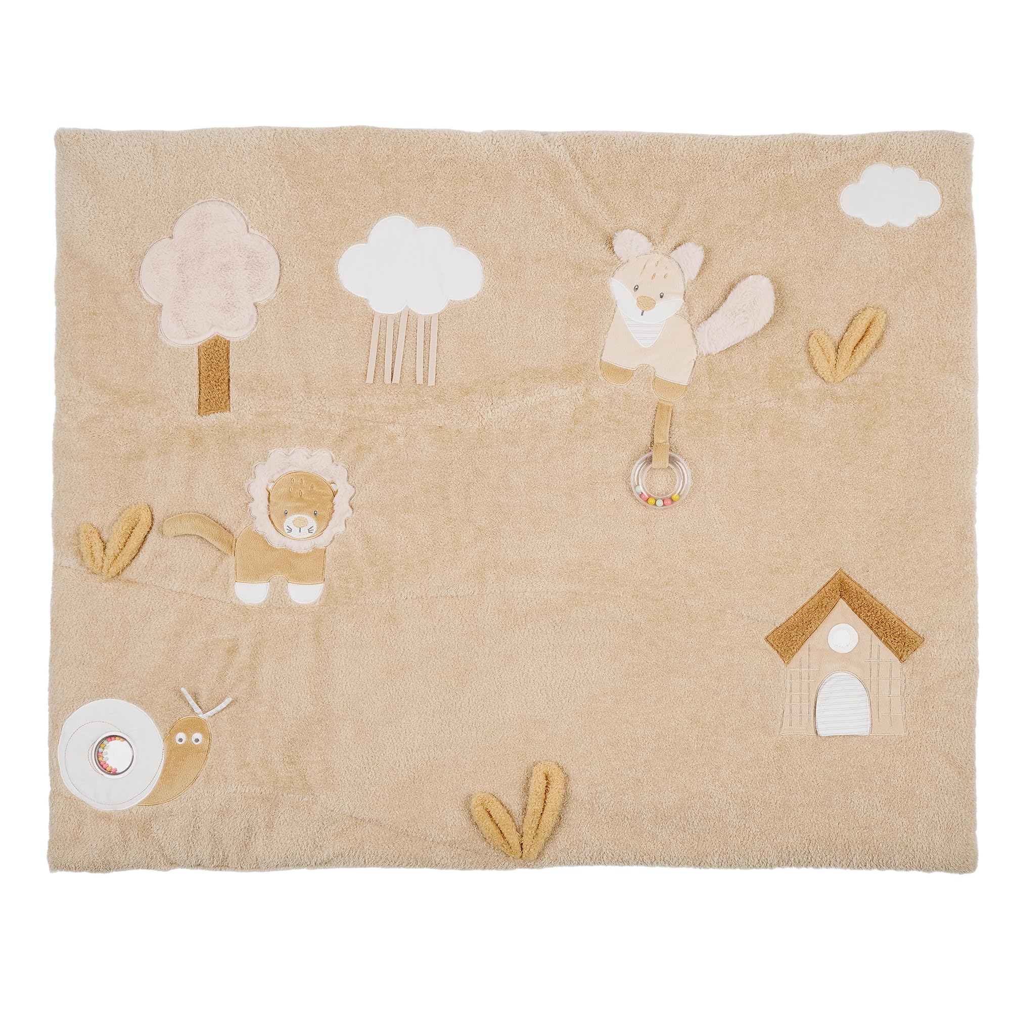 Nattou Playmat Rectangular Lion FLO, OLI, ERNEST, 100 cm, Ernest Light Brown