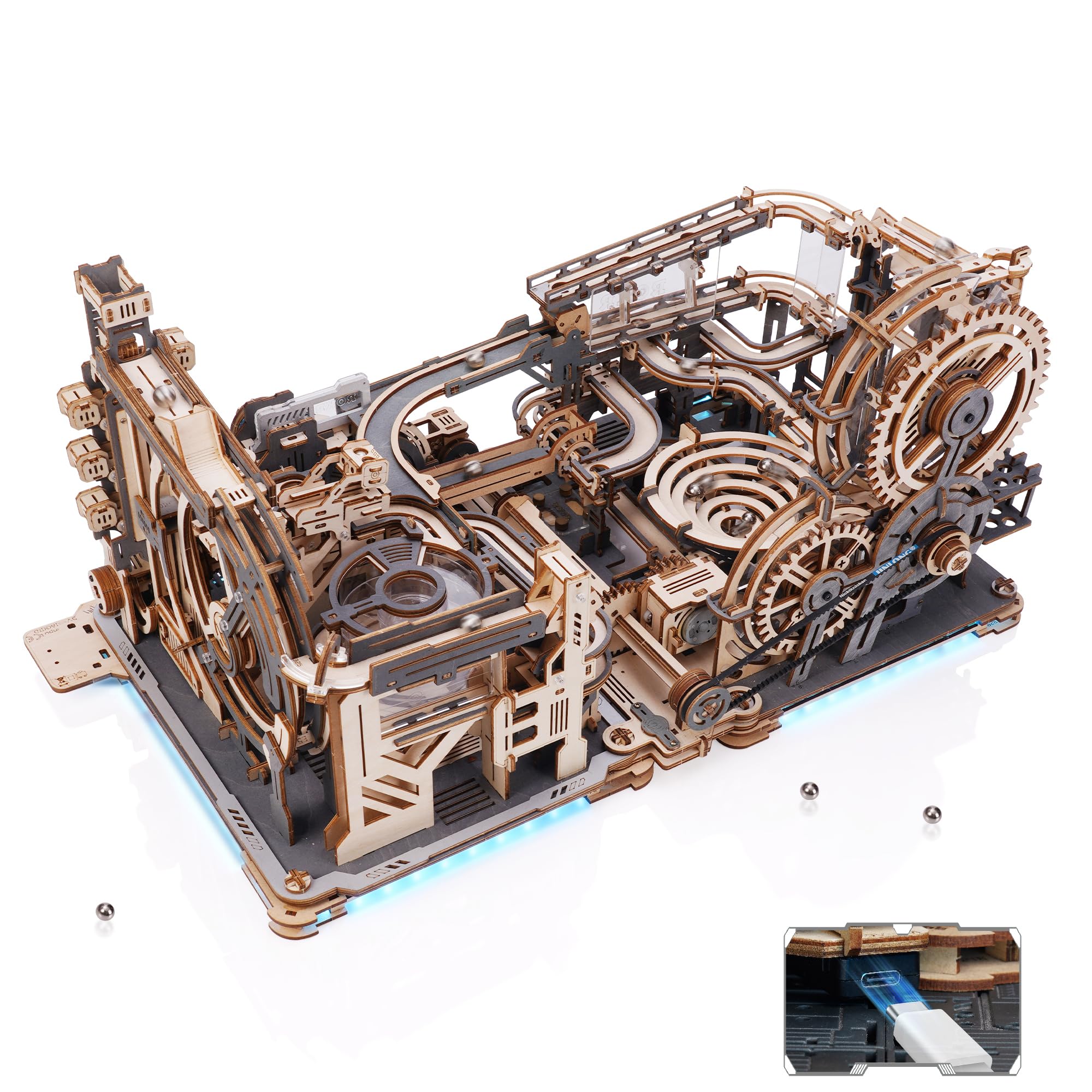 Rokr Puzzle 3D Legno Piste da Corsa Elettrico