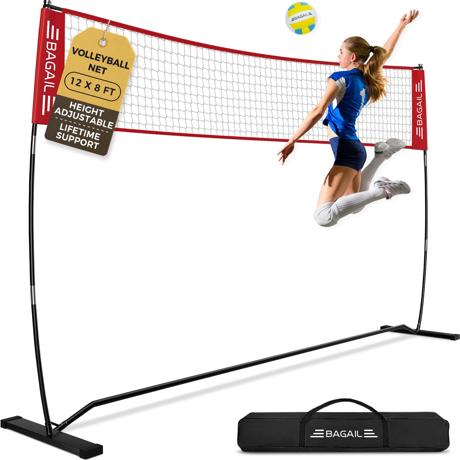 Bagail Rete da Pallavolo Portatile da Giardino 12ft/20ft