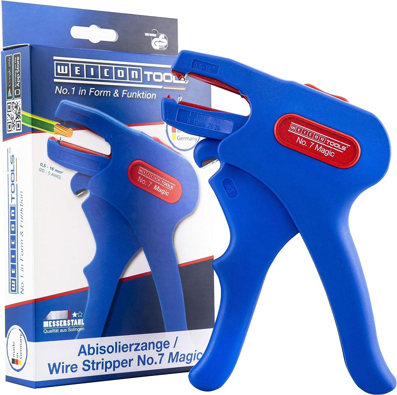 WEICON 51000007 51000007-Pinza spelafili No.7-R, Colore Blu/Rosso, Blue/Red