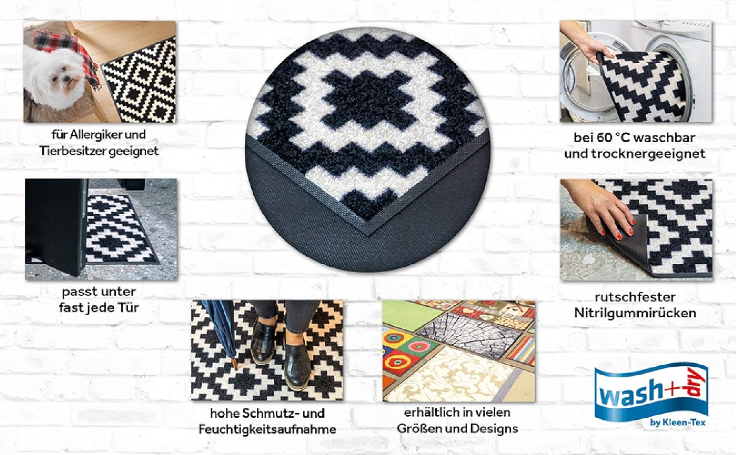 Wash+Dry Sinfonia Zerbino, PVC, Multicolore, 19 (60 x 180 cm), 60x180cm - immagine 4