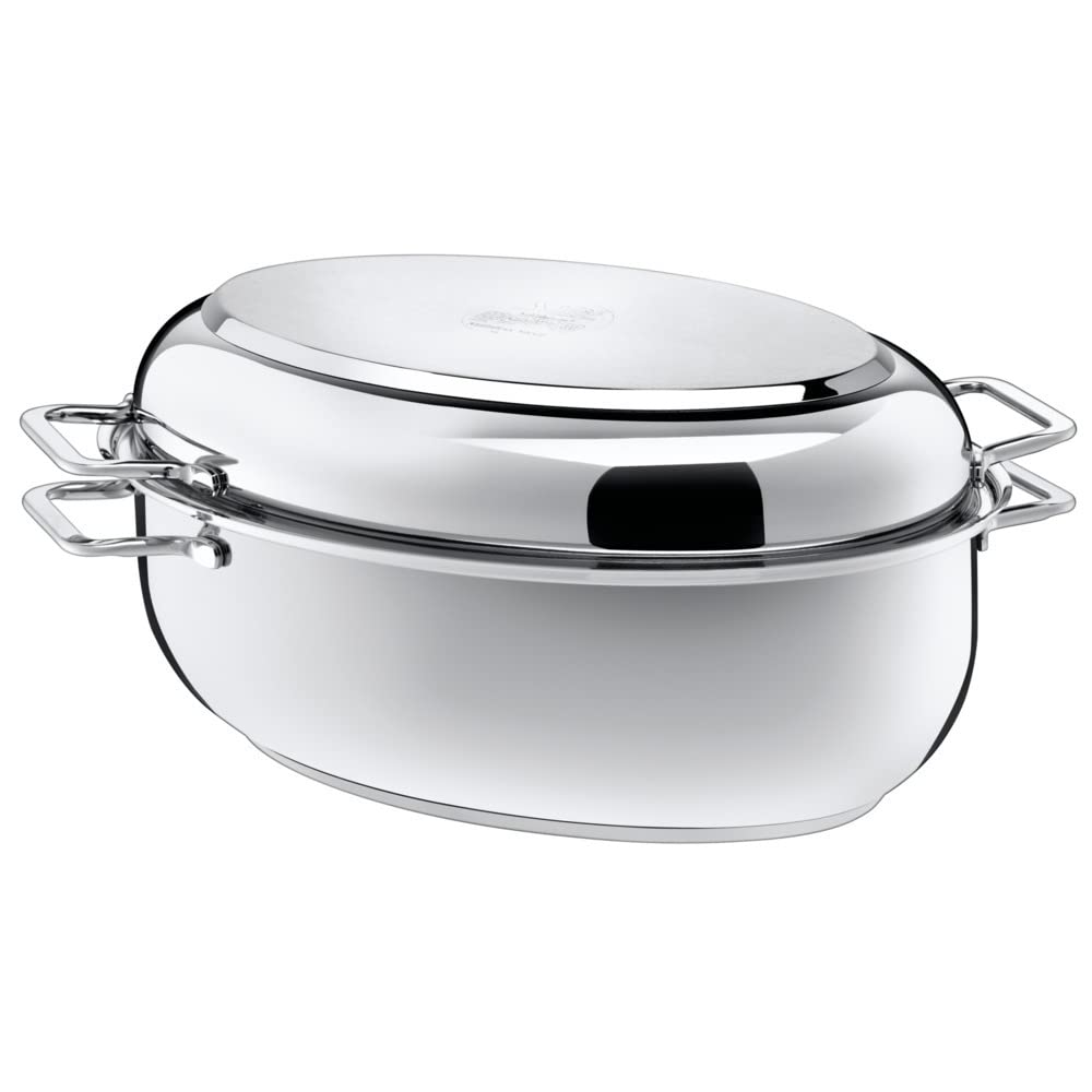 Silit 3038622211 - Pentola Ovale con Coperchio, in Acciaio Inox, 38 x 26 cm