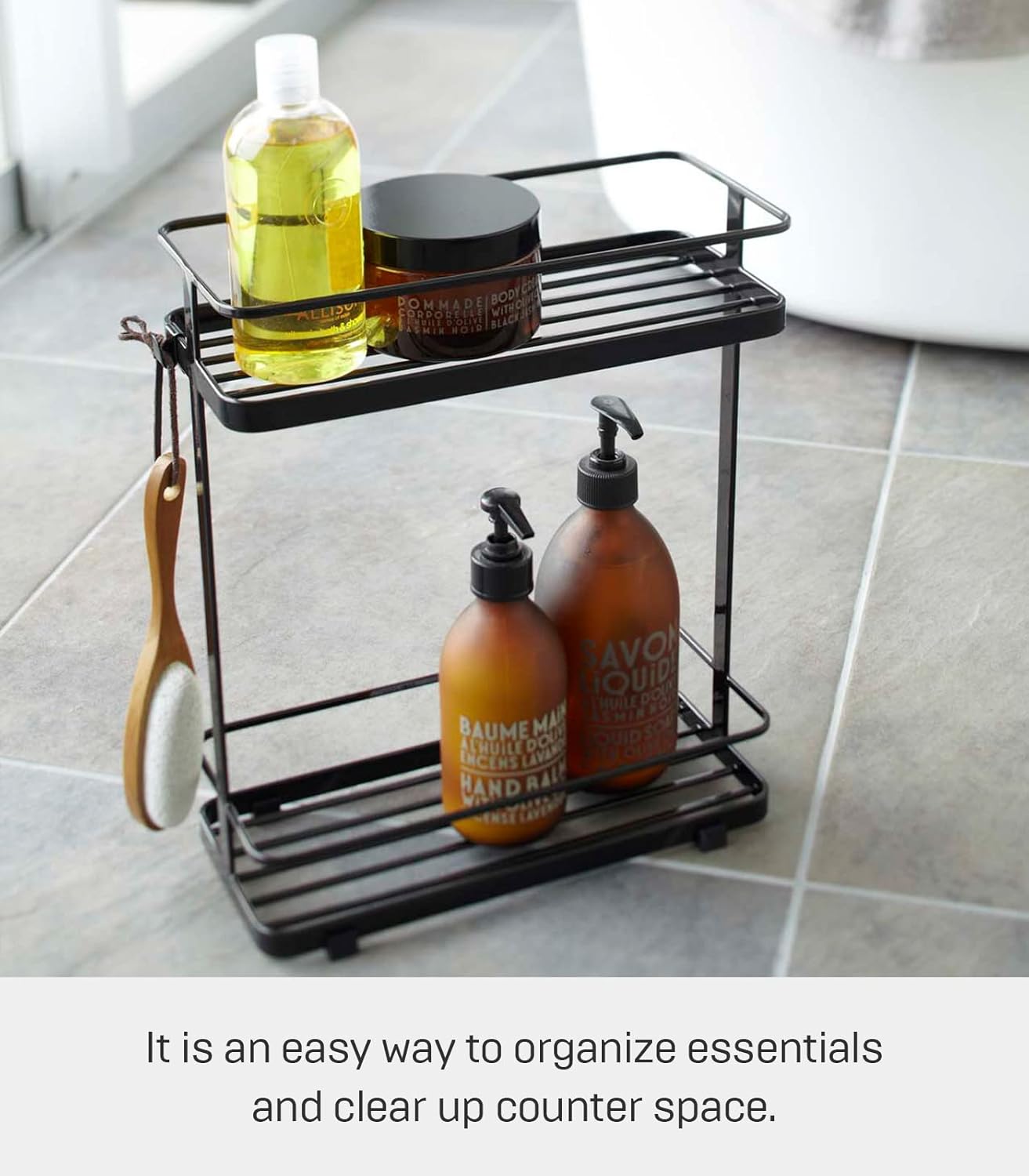 YAMAZAKI home Tower Bath Rack – Bathroom Storage Holder, Caddy Shelf Organizer - immagine 3