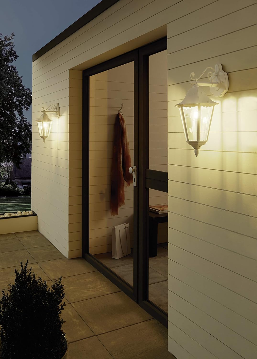 Eglo Navedo Lampada da Parete per Esterni E27, Bianco - immagine 2