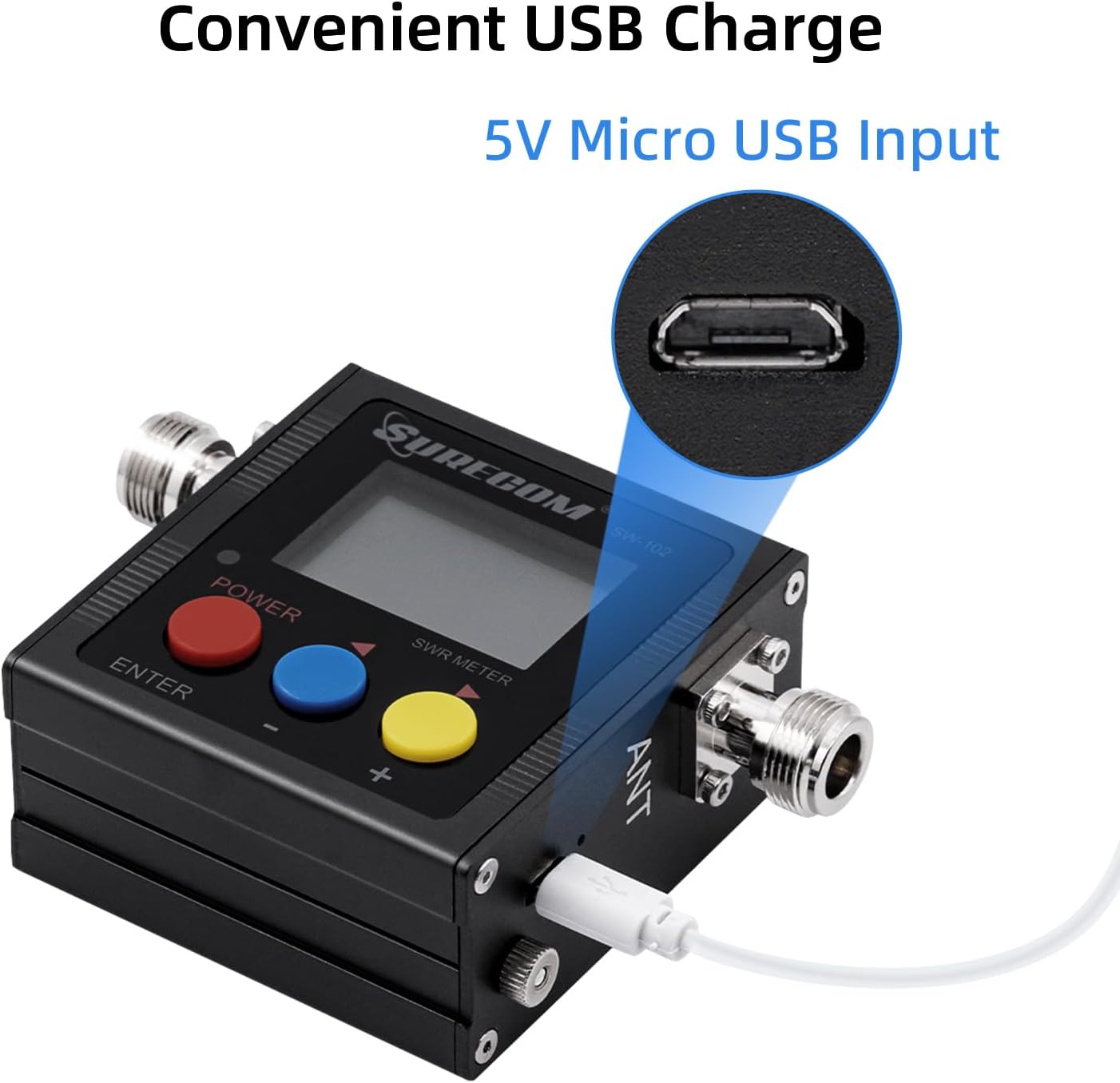 Mcbazel Surecom SW-102 Digital-VHF UHF 125-525 MHz Potenza ed SWR-Meter - immagine 5