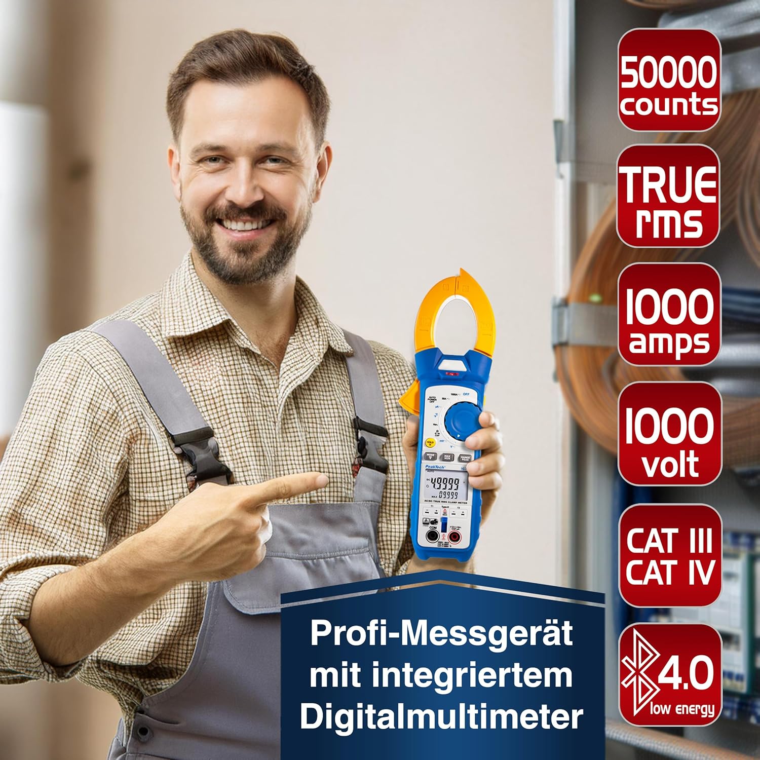 Peaktech 1670 - Pinza Amperometrica RMS con Bluetooth 4 - immagine 4