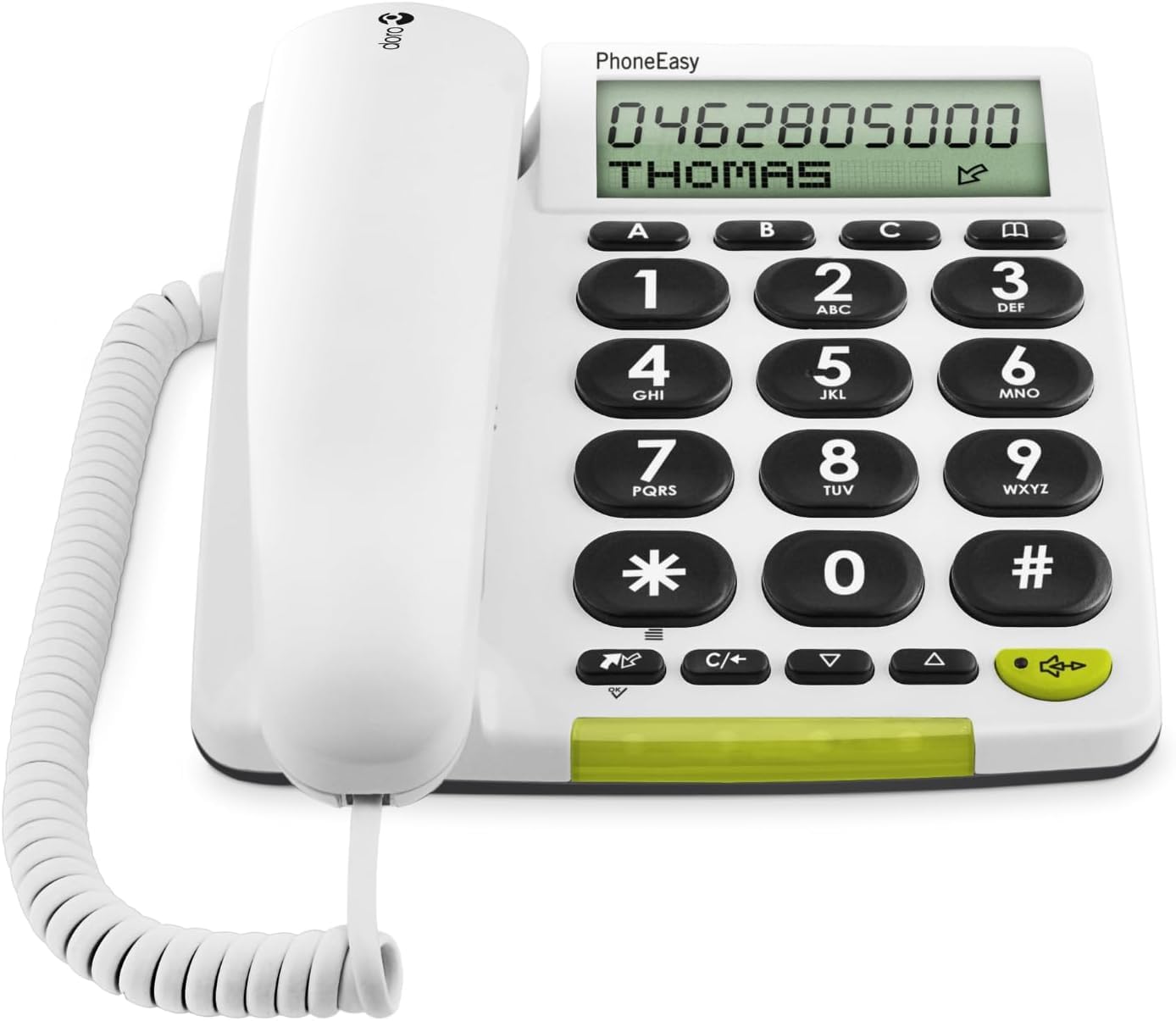 Doro PhoneEasy 312cs - Telefono a Filo con Tasti Grandi, Bianco