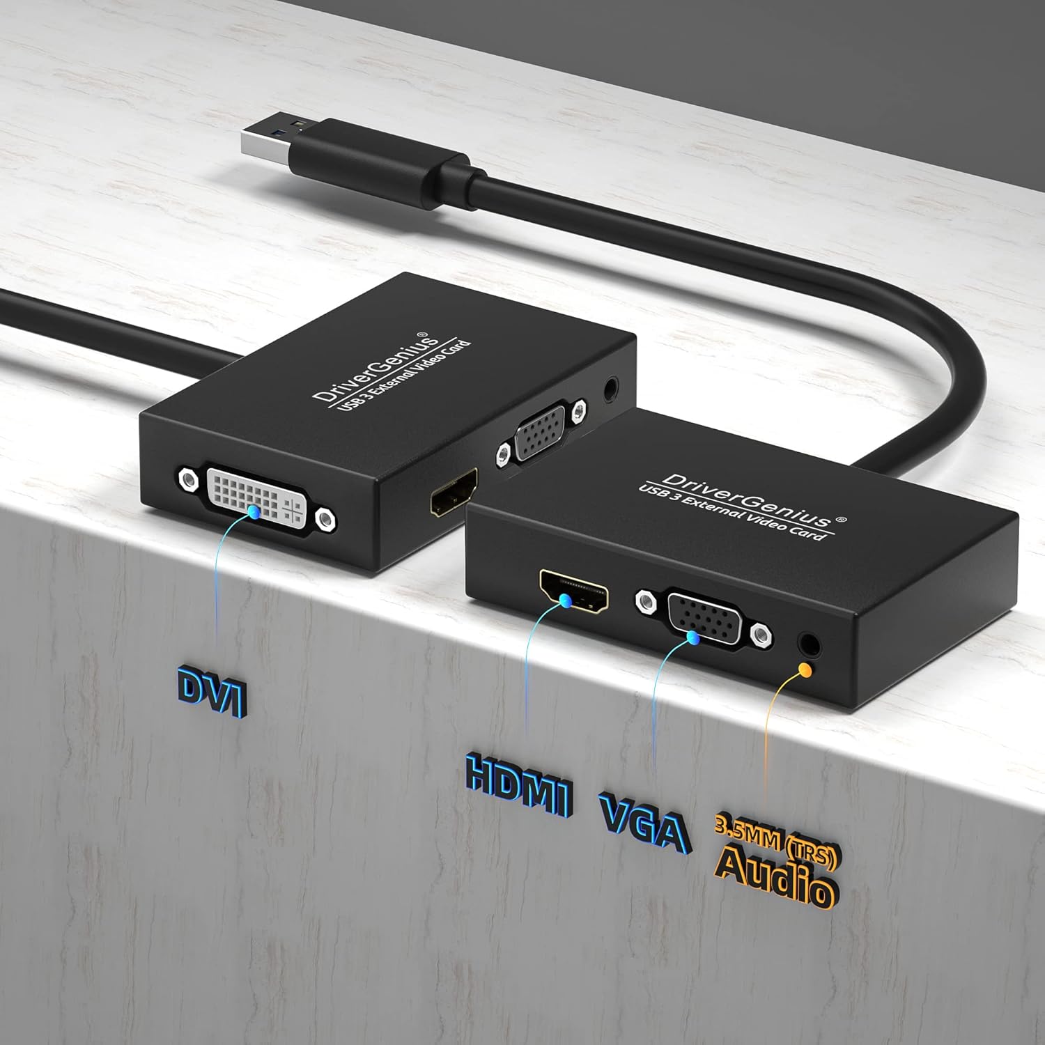 Drivergenius Adattatore USB 3.0 HDMI/DVI/VGA 3-in-1 - immagine 2