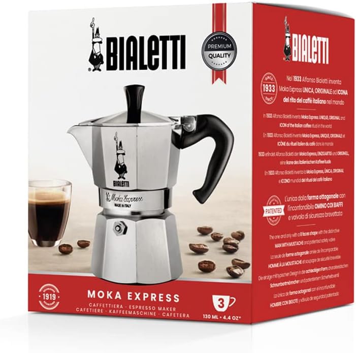 Bialetti Moka Express Caffettiera 3 Tazze, Argento - immagine 5