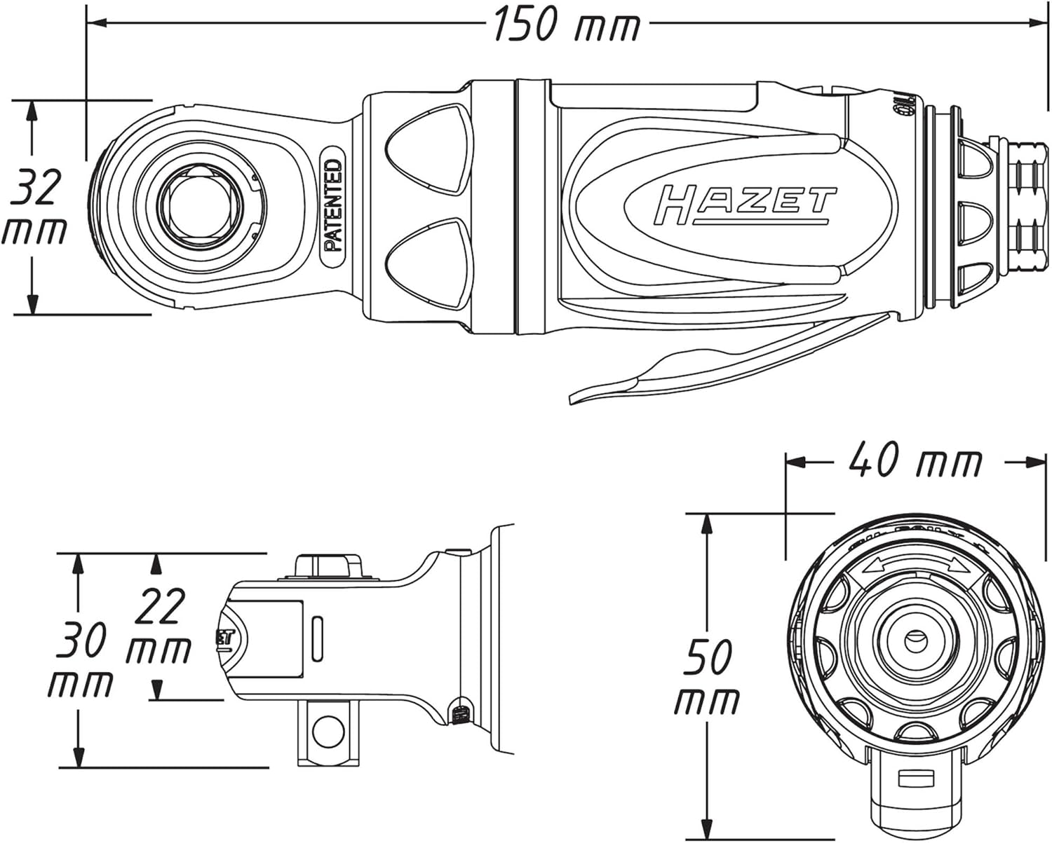 Hazet 9021P-2 Mini Avvitatore a Cricchetto 10 mm - immagine 6