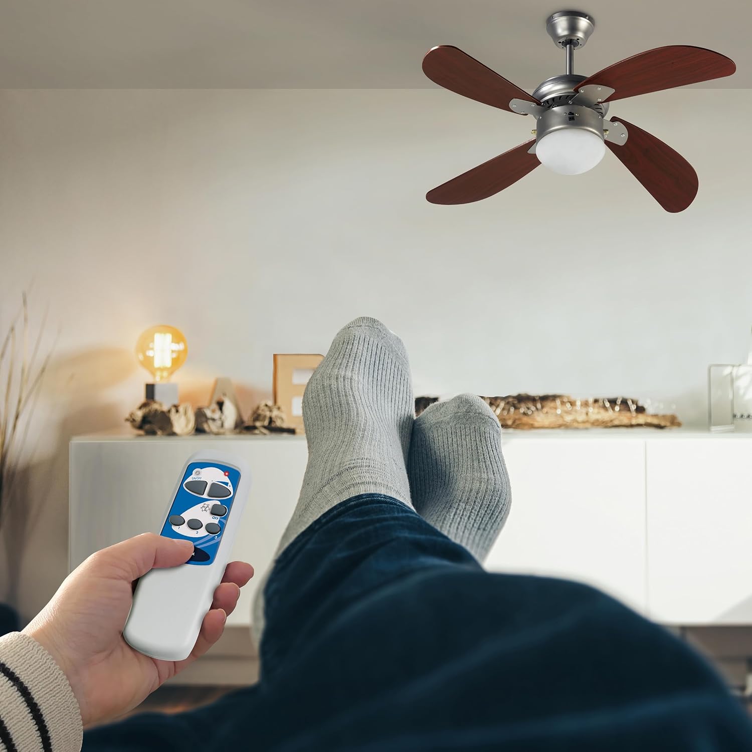 Farelek 112596 Telecomando per ventilatore da soffitto, bianco - immagine 2