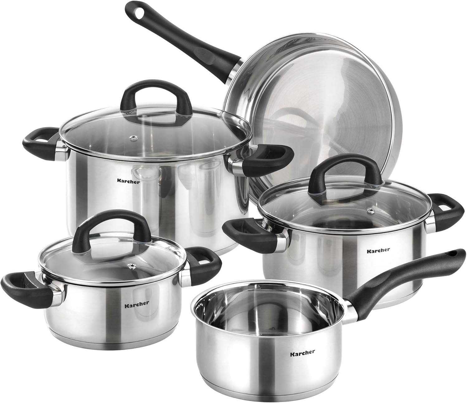 Karcher Set Pentole Mia 5 Pezzi, Acciaio Inox - immagine 1