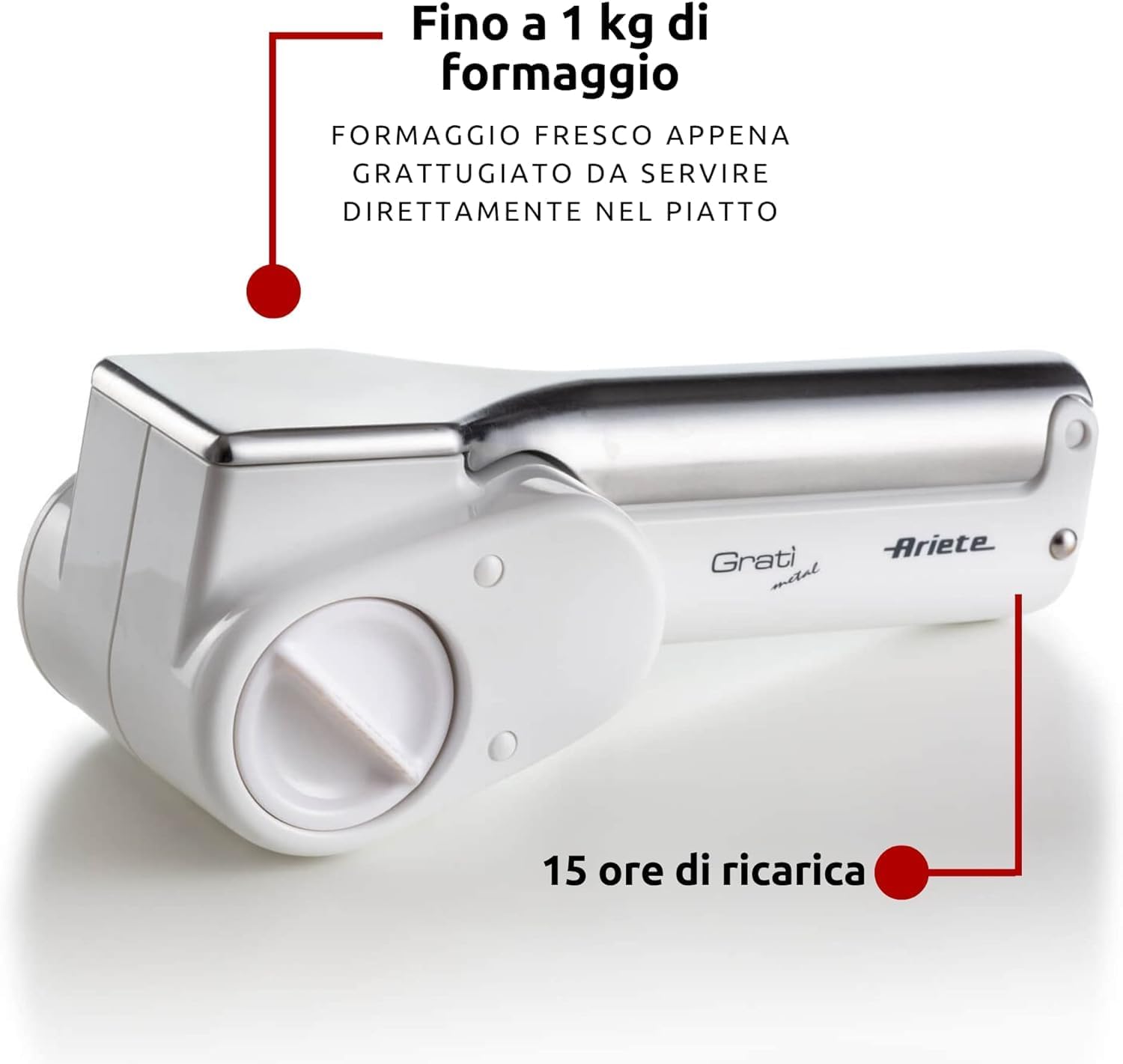 Ariete 44 Gratì Metal - Grattugia Elettrica Senza Filo - immagine 2