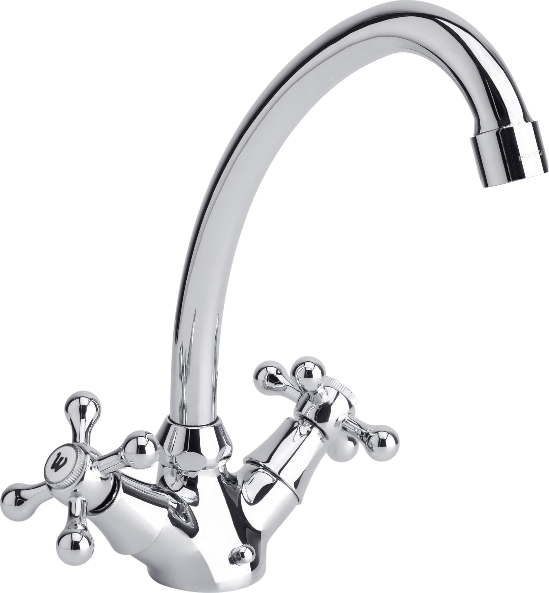 Cornat, Rubinetto per lavello a 2 manopole con collo orientabile, cromato - NO5