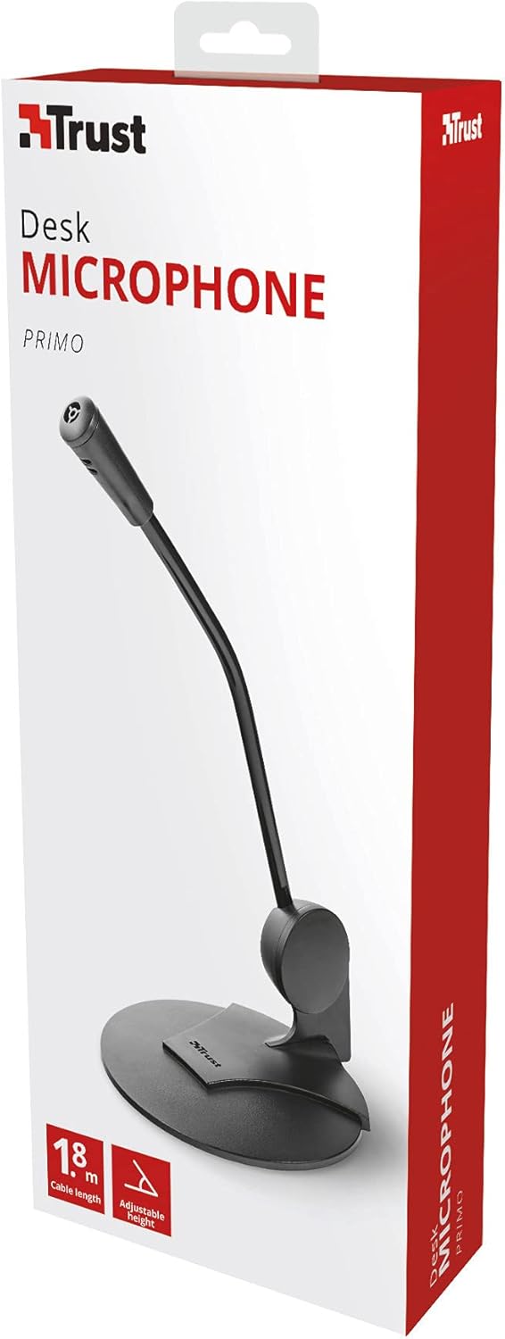 Trust Primo Microfono da Tavolo ad Alta Sensibilità, Nero - immagine 4