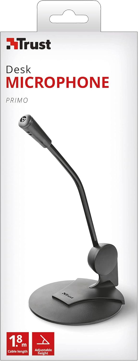 Trust Primo Microfono da Tavolo ad Alta Sensibilità, Nero - immagine 5