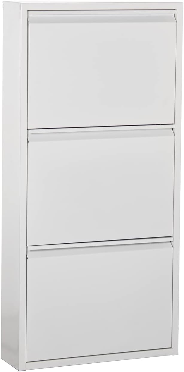 DRW d'casa Scarpiera Metalico con 5 avversari Bianco 50X16X169 Cm.