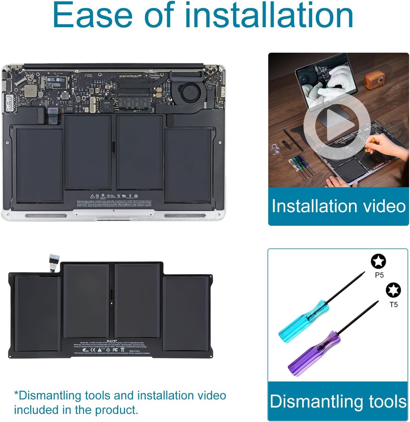 Batteria A1496 per MacBook Air 13 pollici - immagine 6