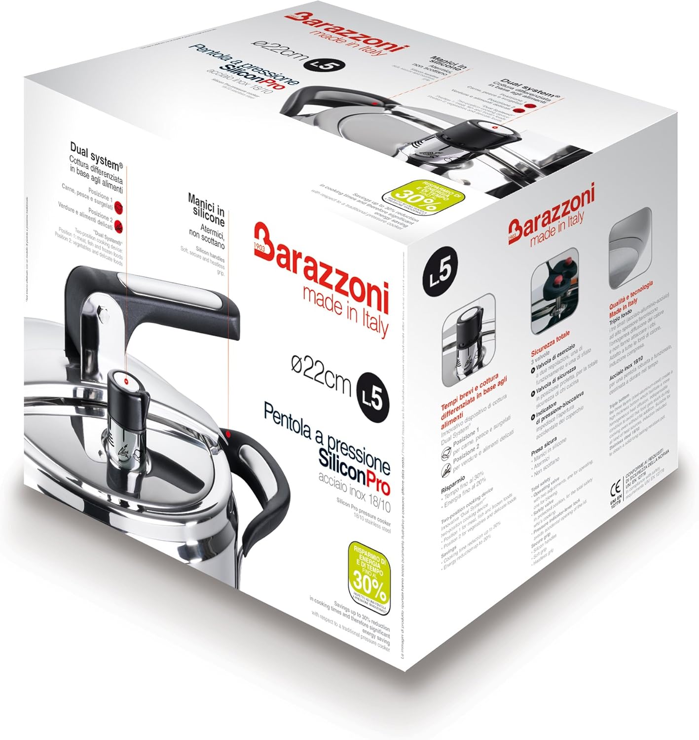Barazzoni Silicon Pro Pentola a Pressione 5 Litri - immagine 2