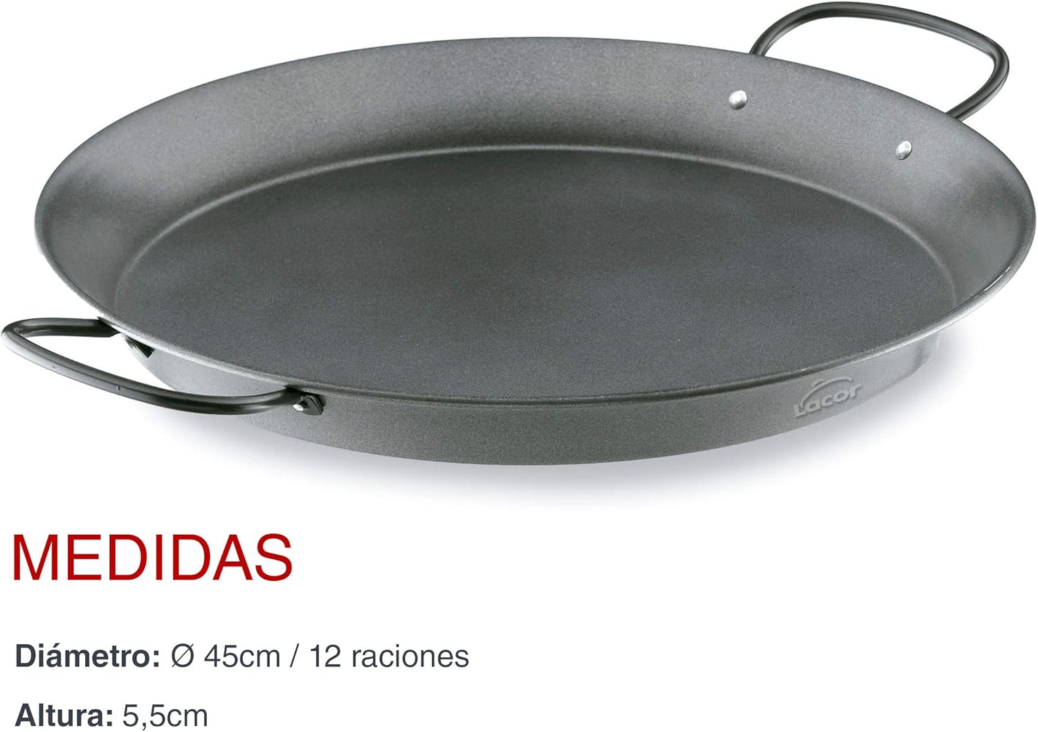 Lacor 60144- Padella per paella antiaderente 45 cm - immagine 2