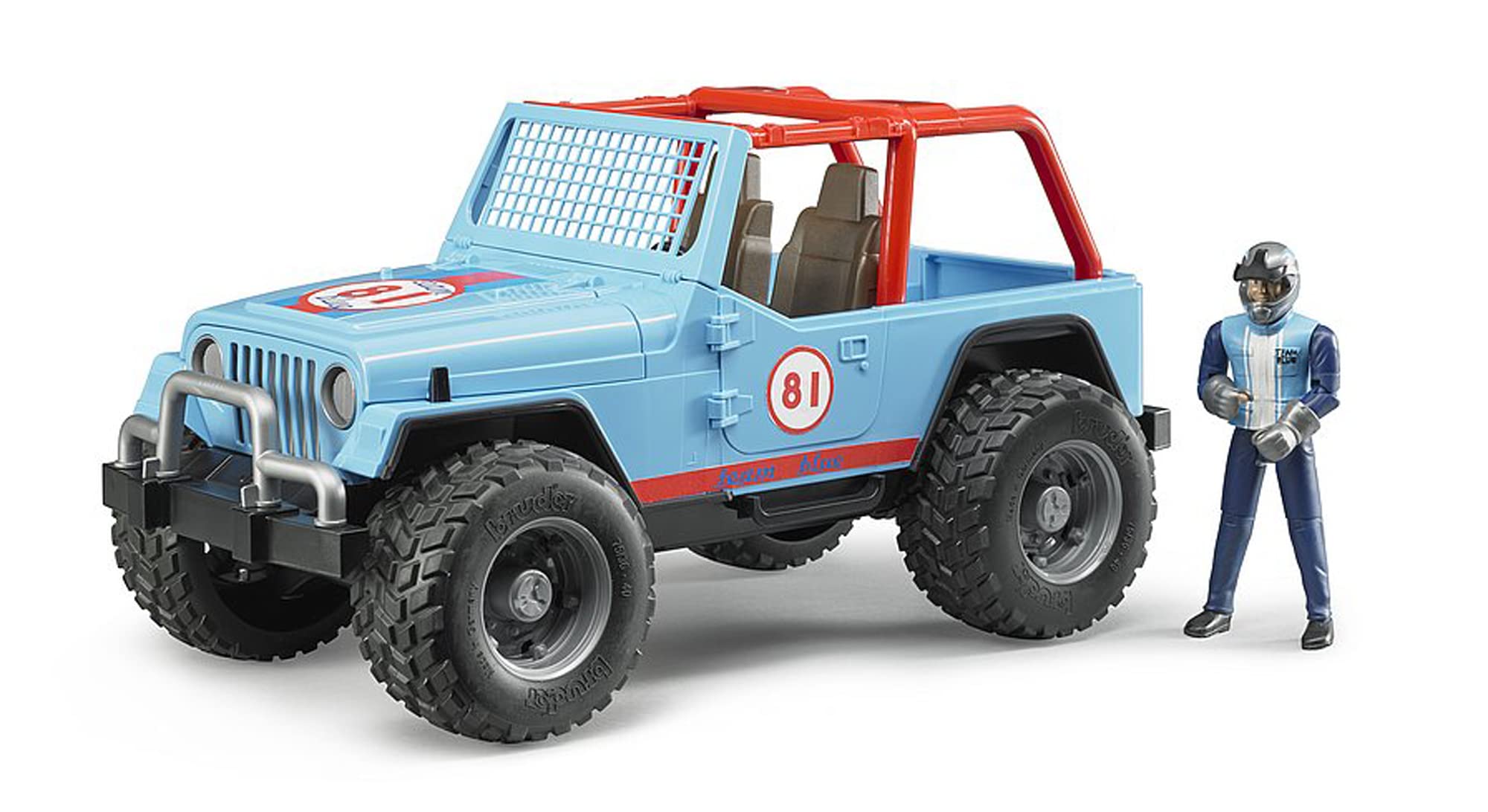 bruder 02541 - Jeep Cross Country Racer con Racer, blu