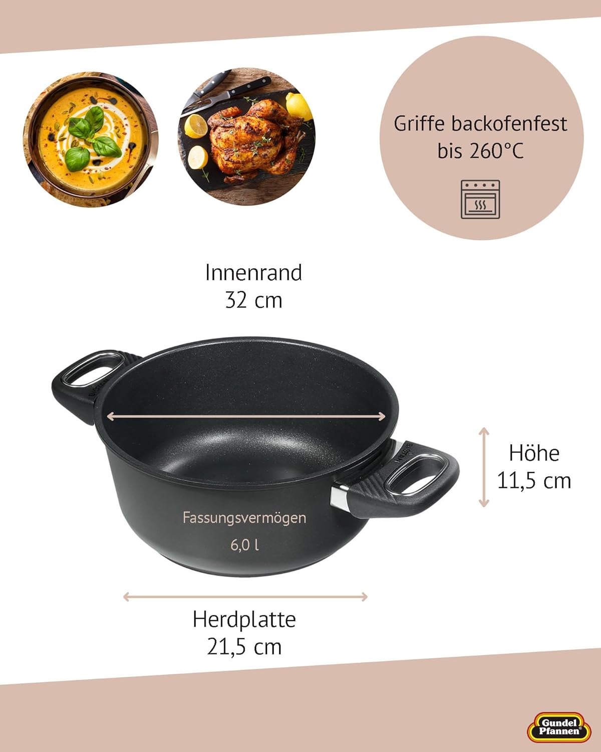 Original Gundel GUSS-BRATEN-TOPF Induzione Ø 32 cm - immagine 2