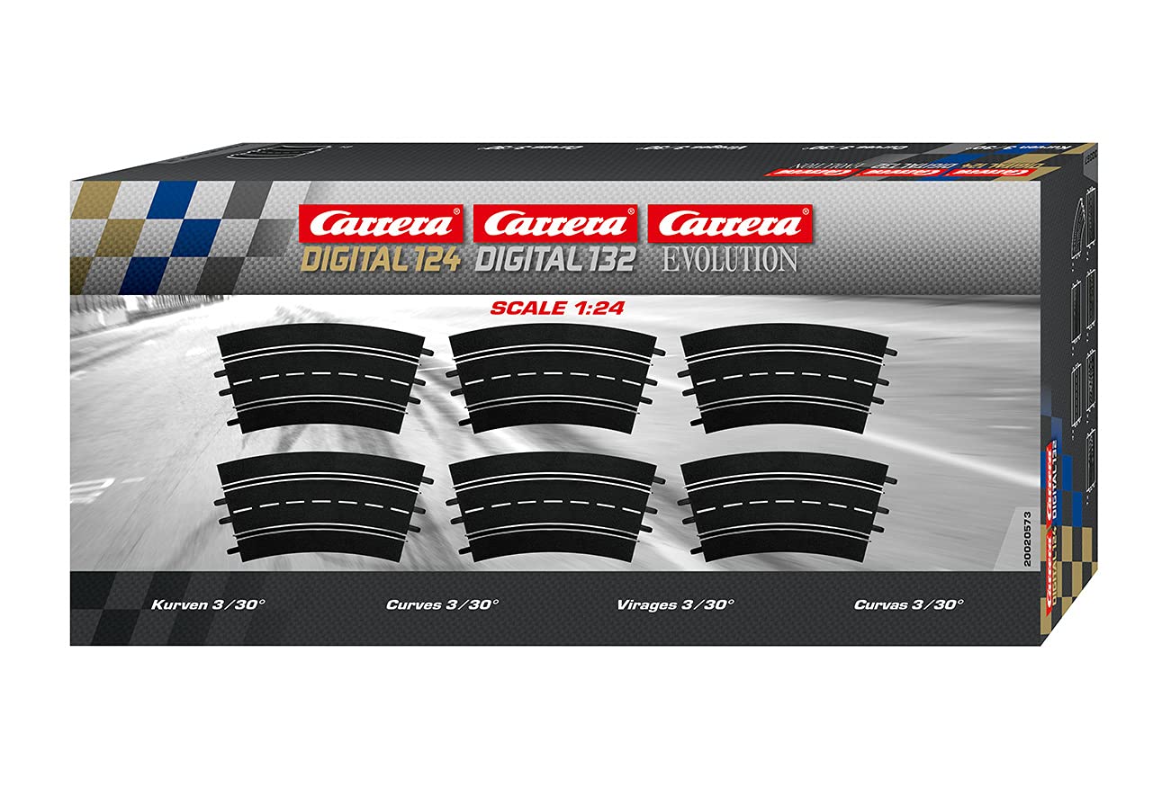 Carrera 20020573 - Curve 3/30 (6 Pezzi) per Slot Racing Track