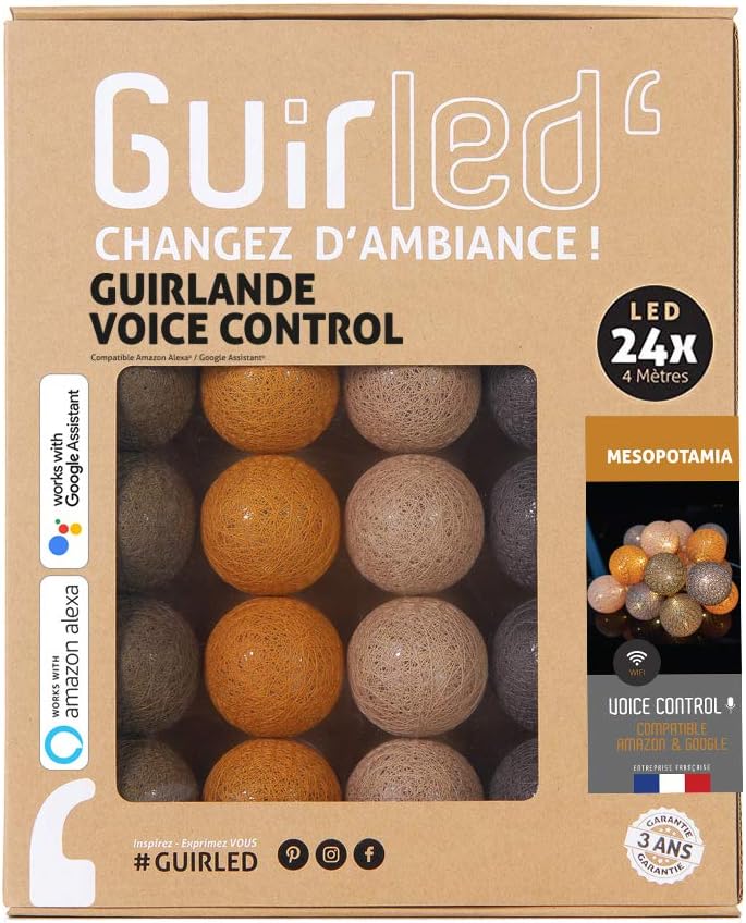 Guirled - Ghirlanda Luminosa con Sfere di Cotone LED