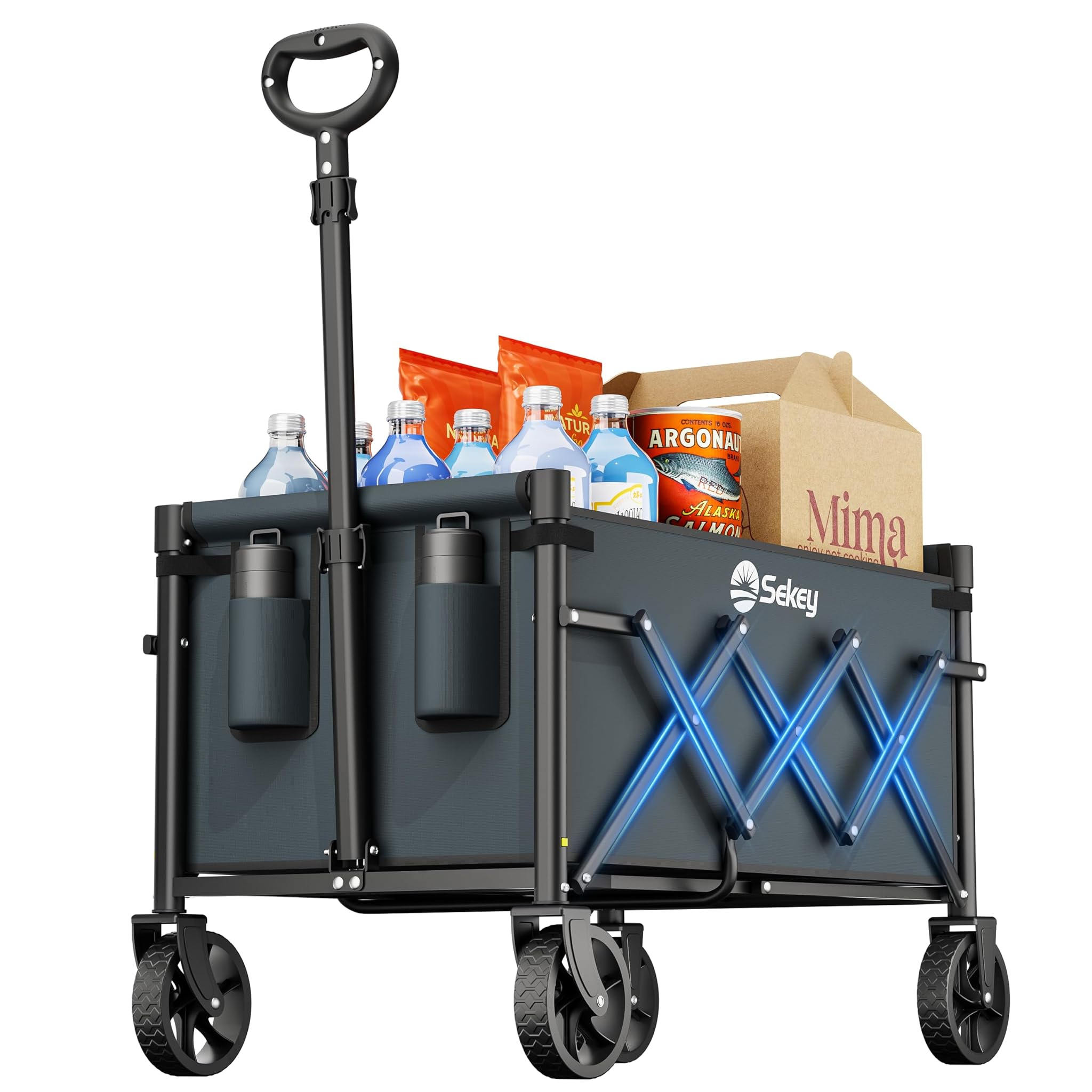 Sekey Carrello Pieghevole 70L 80KG, Grigio Scuro