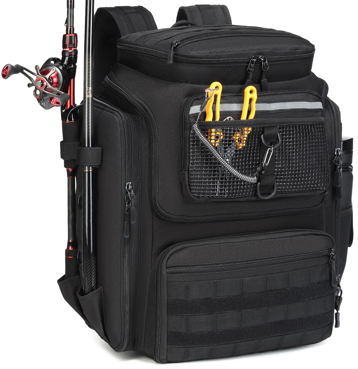 BlesMaller Zaino da Pesca 45L con Portacanne