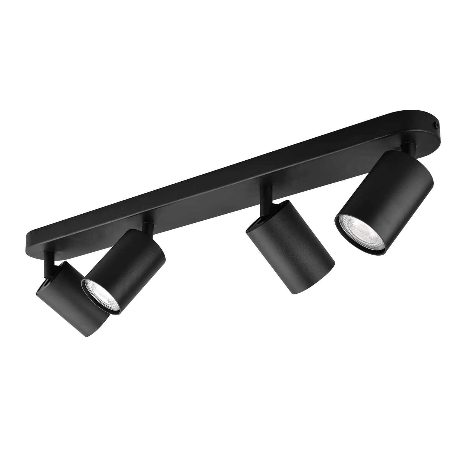 Kyotech Faretti da Soffitto Orientabili 4 Luci GU10, Nero Opaco