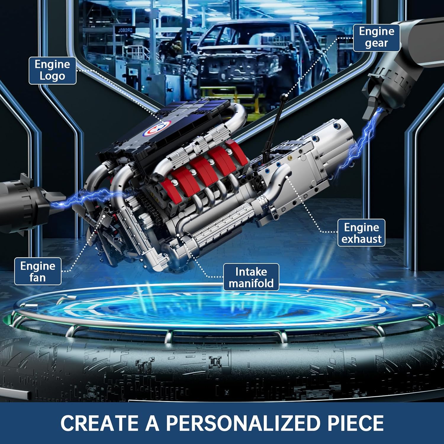 Mould King 10203 - Kit Motore V8 M8 (1169 pezzi) - immagine 4