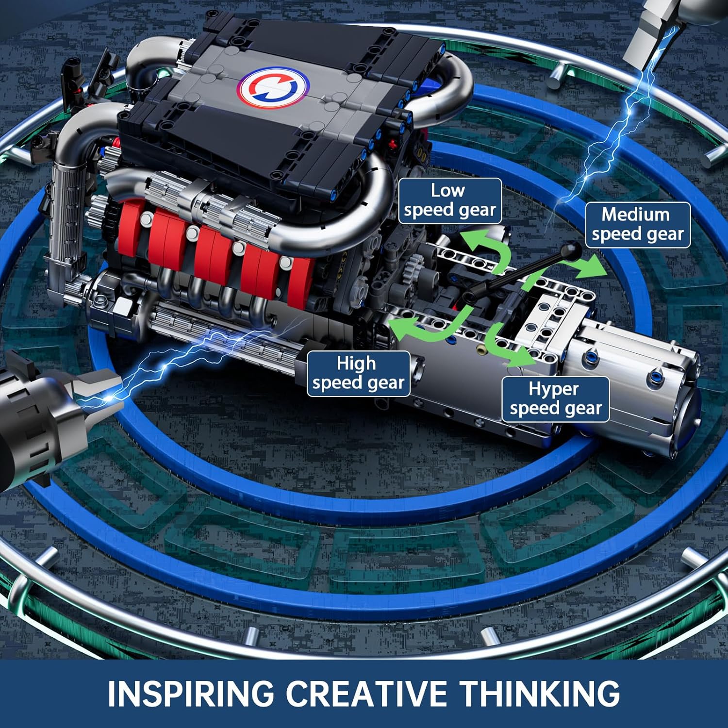 Mould King 10203 - Kit Motore V8 M8 (1169 pezzi) - immagine 5