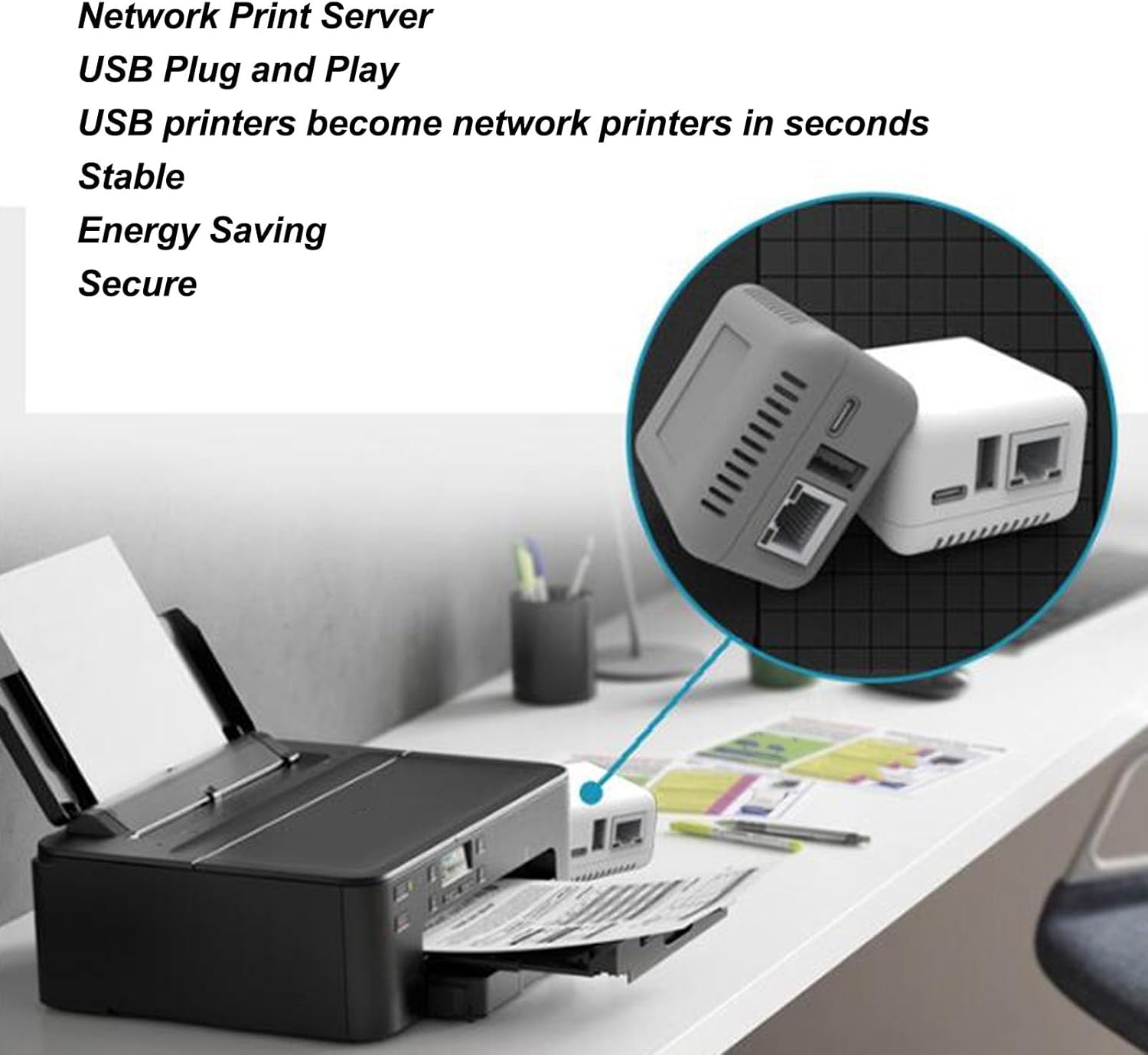 Vikye Server di Stampa di Rete USB 2.0 LAN - immagine 2