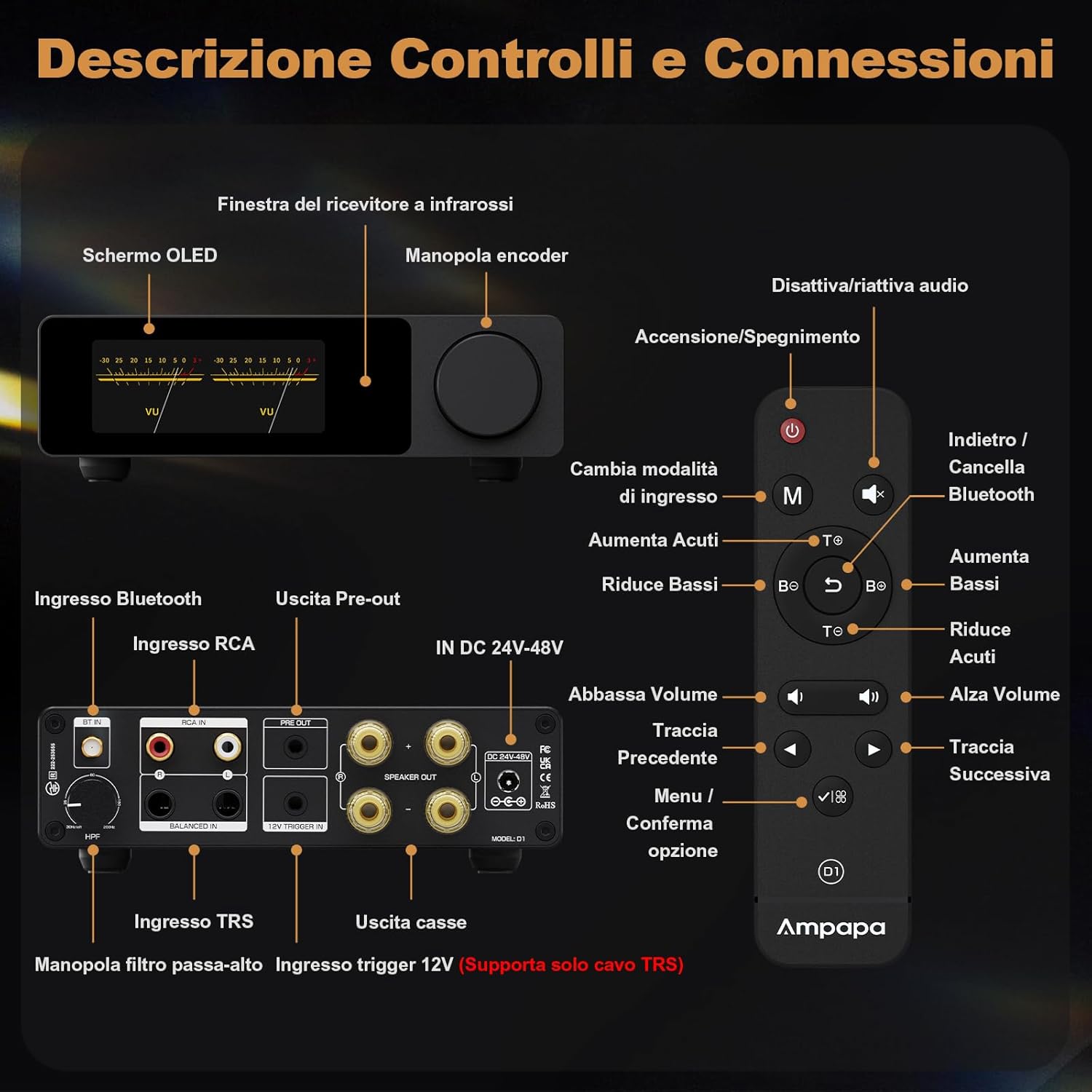 D1 Amplificatore Bluetooth Stereo con BT 5.2 - immagine 8