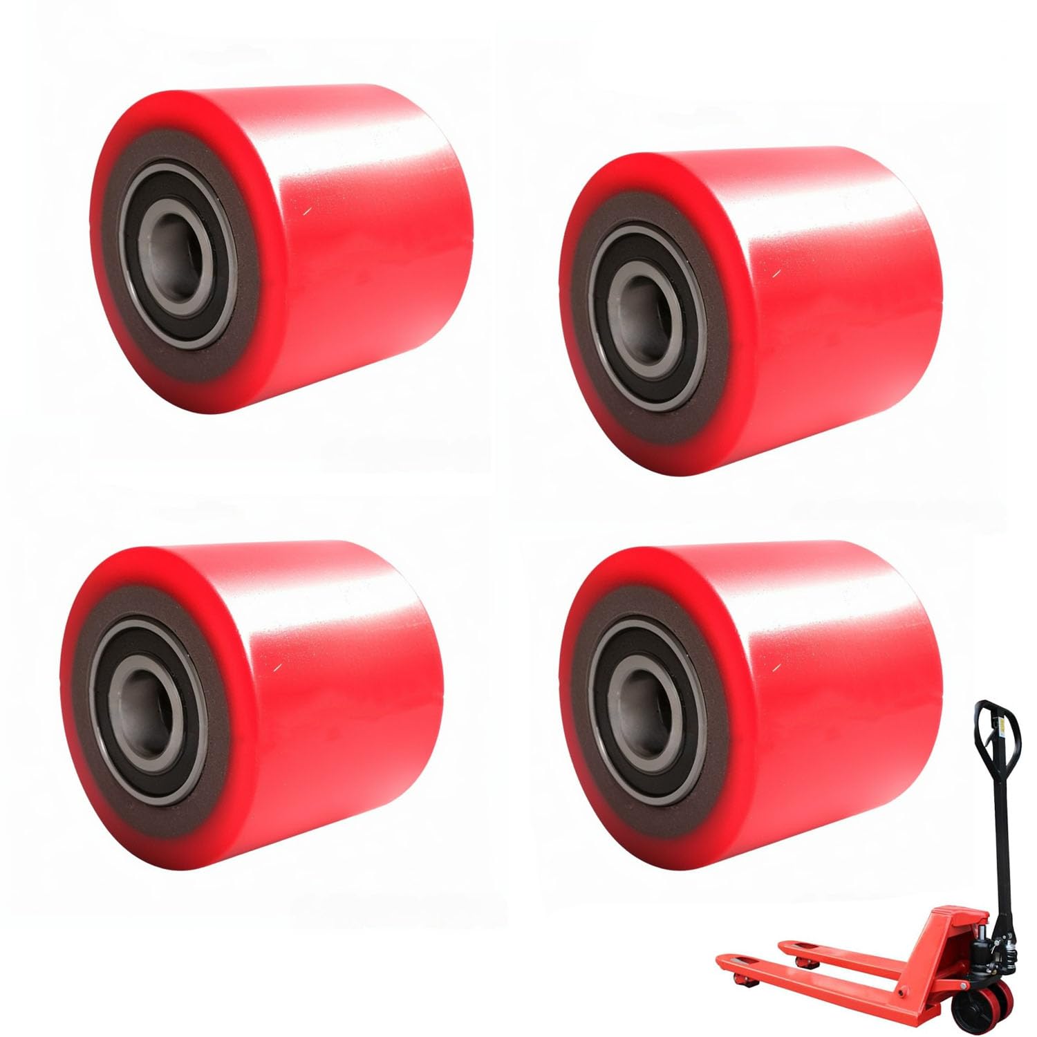 Toosoar 4 Pezzi Ruote per Transpalle Poliuretano 80x70mm