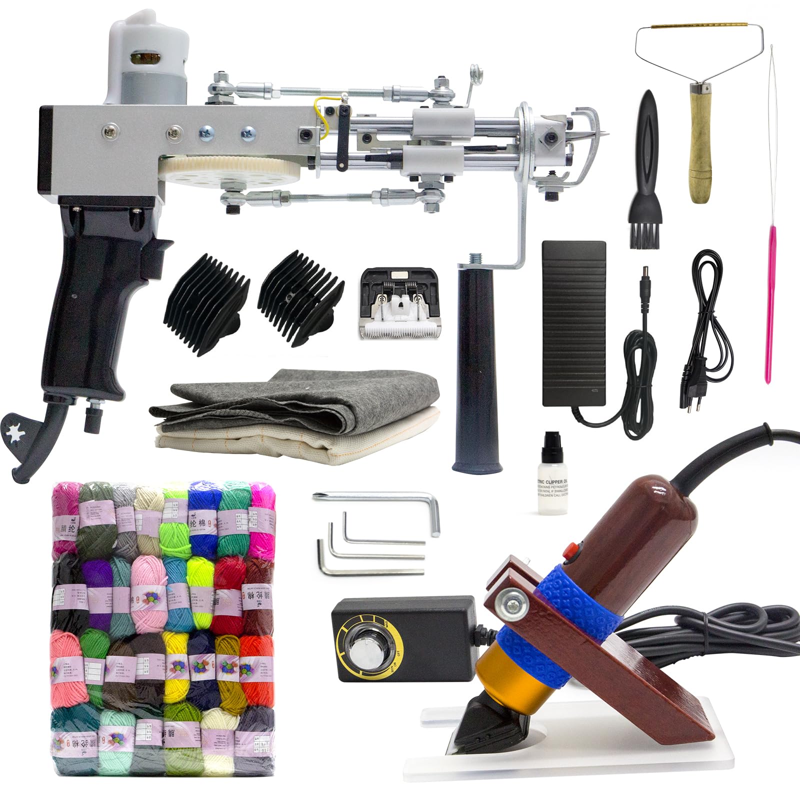 Pistola per Tappeti Tufting Gun 2 in 1 con Trimmer