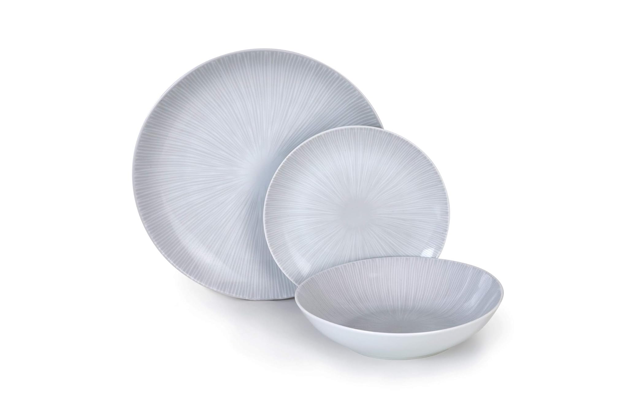 Barazzoni, Set di piatti 18 pezzi, 6 posti tavola, Kobe Grigio