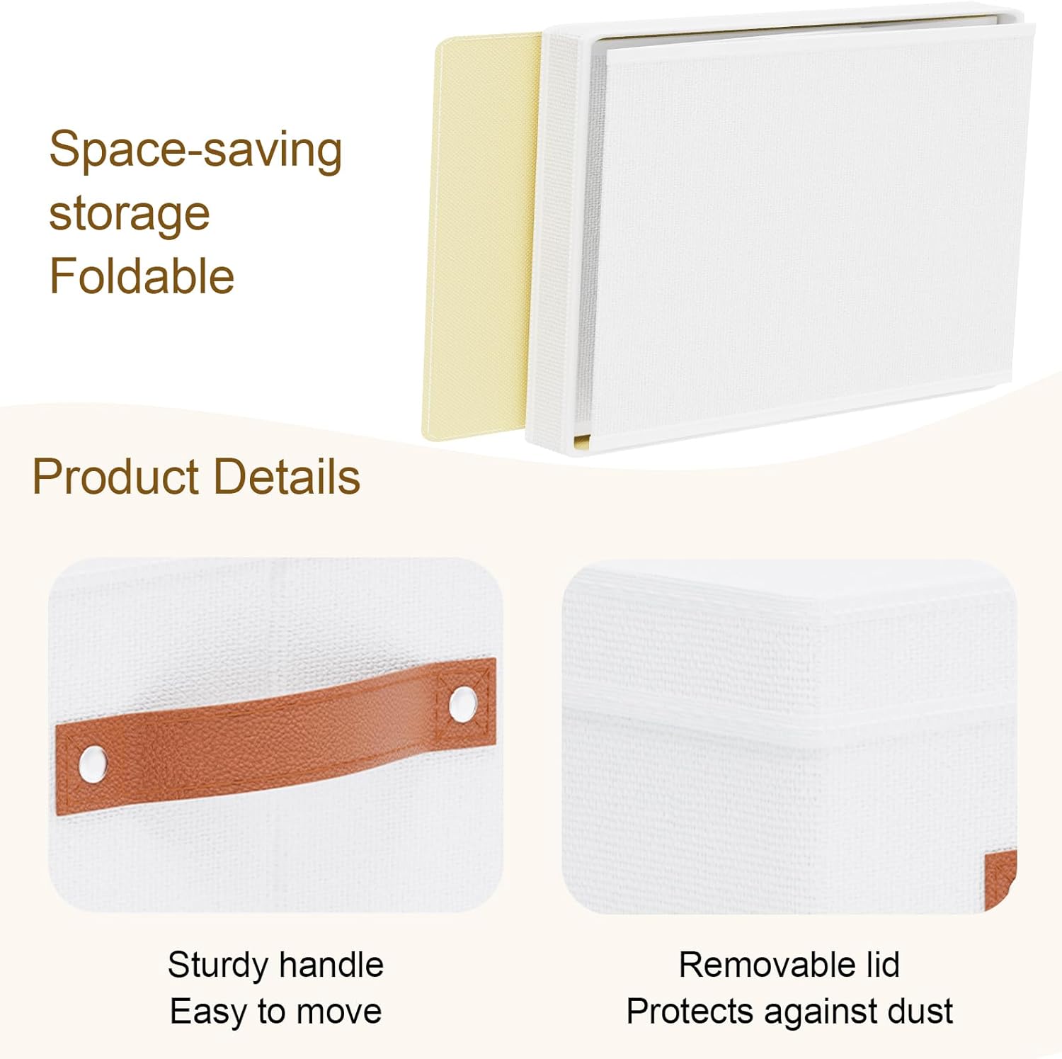 5 Contenitori Salvaspazio per Armadio con Coperchio, Bianco - immagine 5