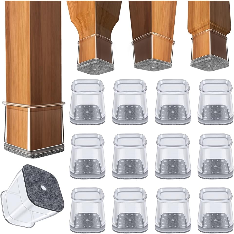 32 Pezzi Gommini per Sedie Quadrati in Silicone - immagine 1